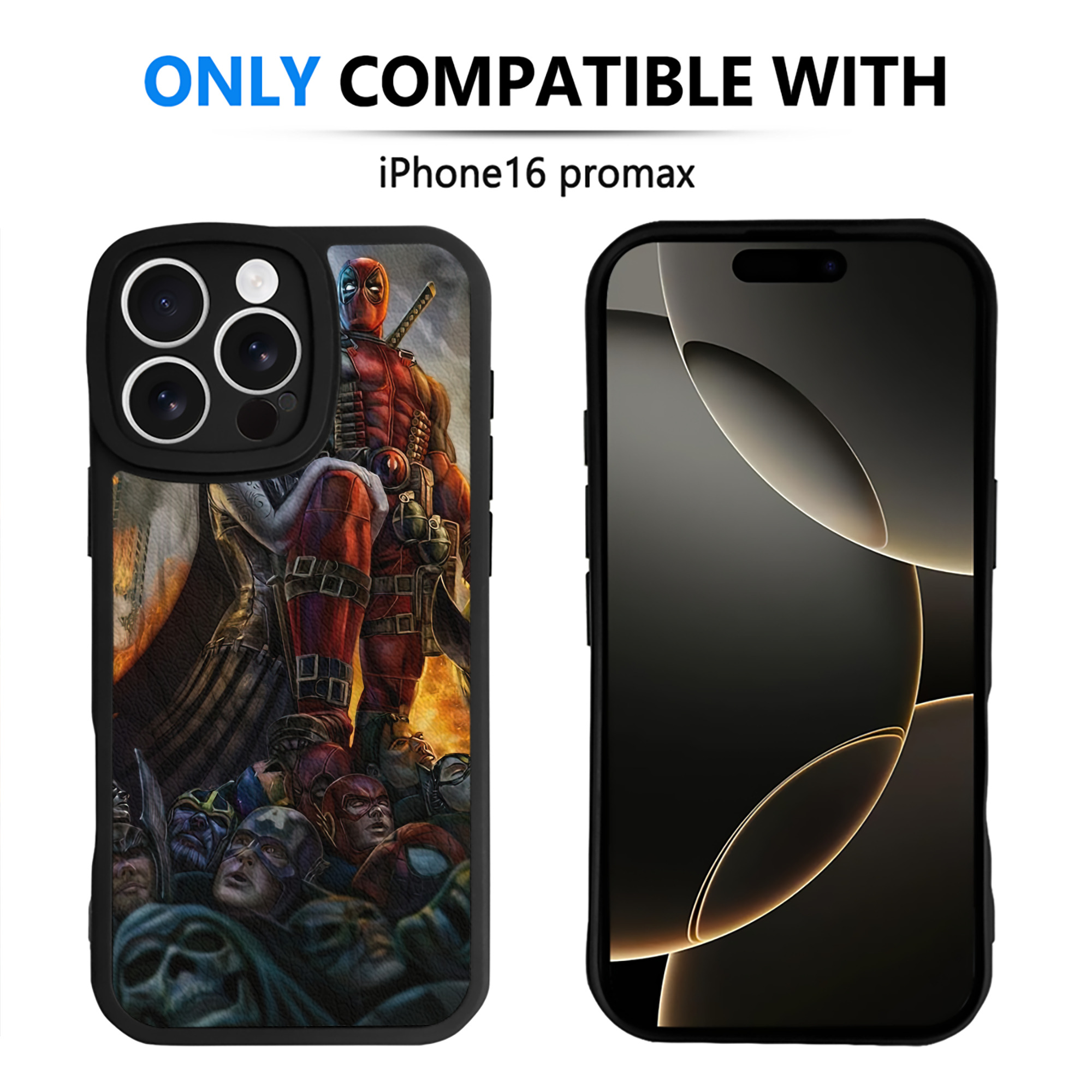 （画像用） Deadpool デッドプール 【iPhone 16シリーズ対応】シリコンスマホケース（レザー調） 材質：シリコン